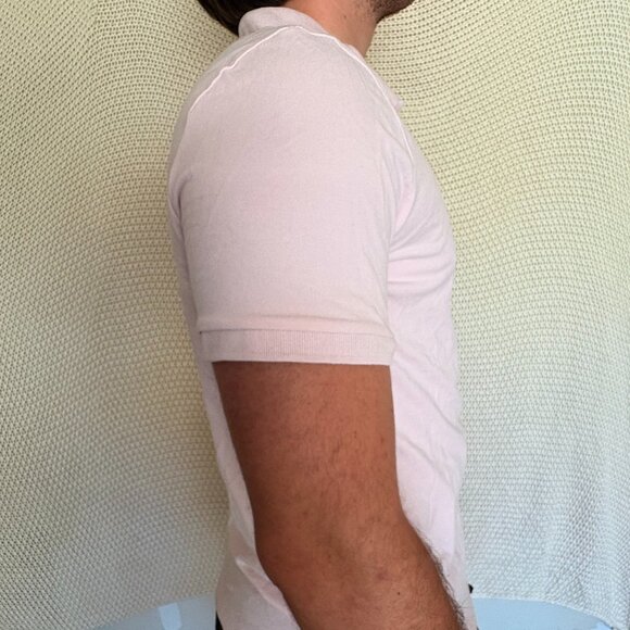 Express Men's Light Pink Cotton Polo Tee - Picture 2 of 9